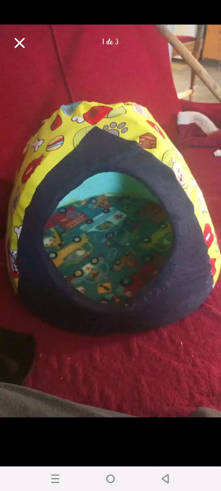 Cama para mascotas tipo iglú colorida - 3