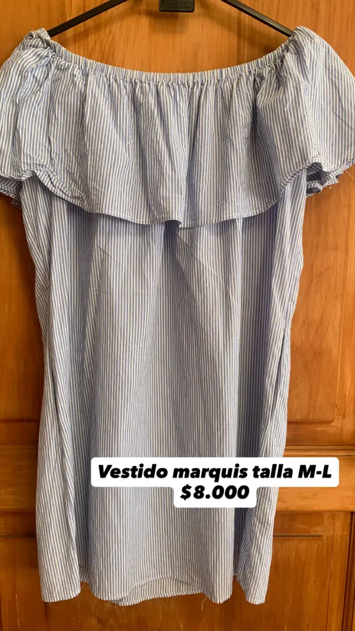 Vestido a rayas celeste y blanco talla M-L