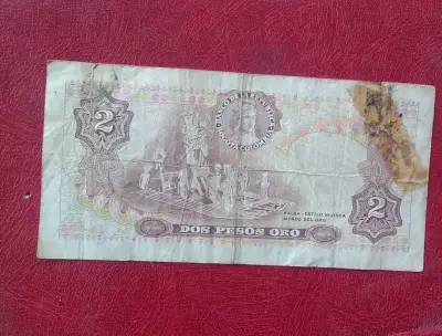 Billete antiguo de 2 pesos oro colombiano 1972 - miniatura 2
