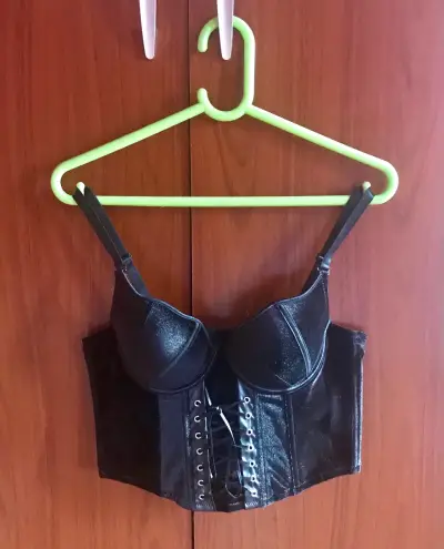 Corset bustier terciopelo negro - miniatura 1