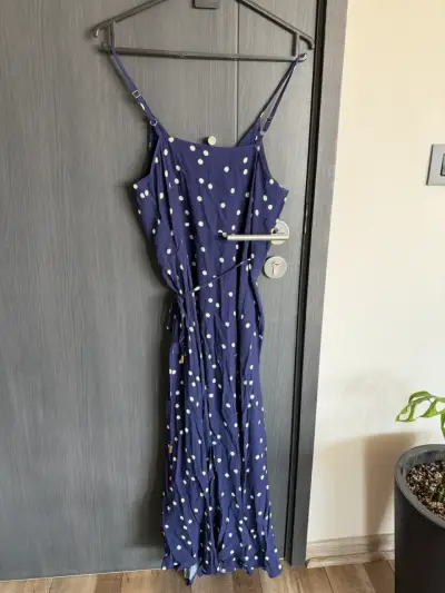 Vestido largo azul con lunares Saville Row - miniatura 5