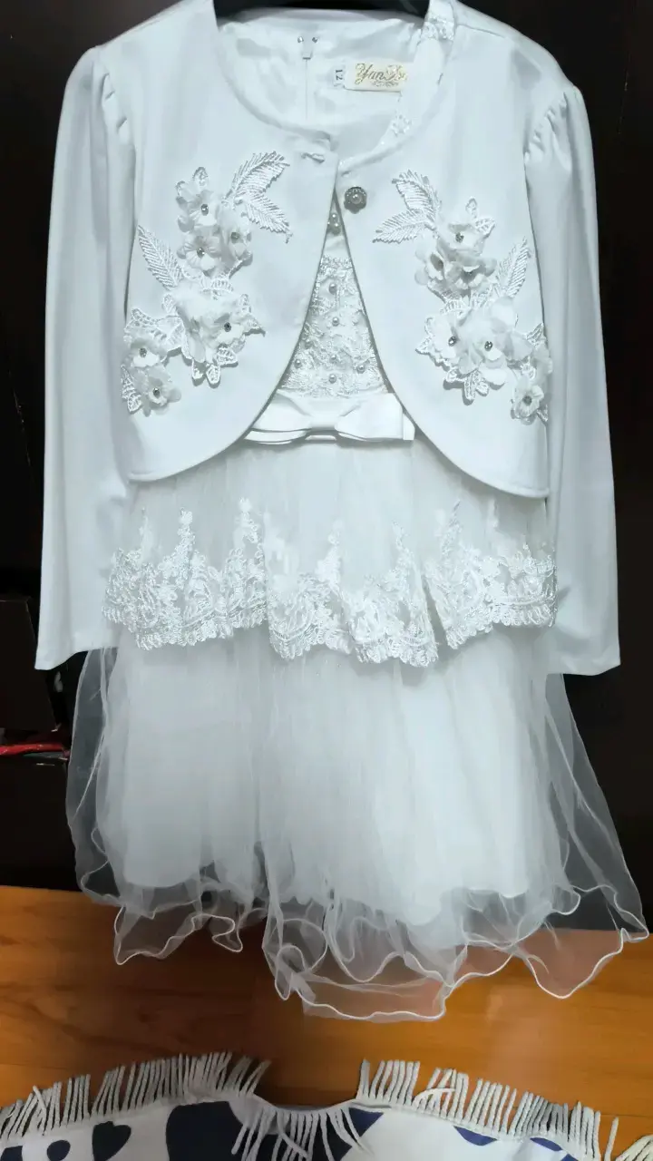 Vestido de Primera Comunión con Chaqueta Blanca - 1