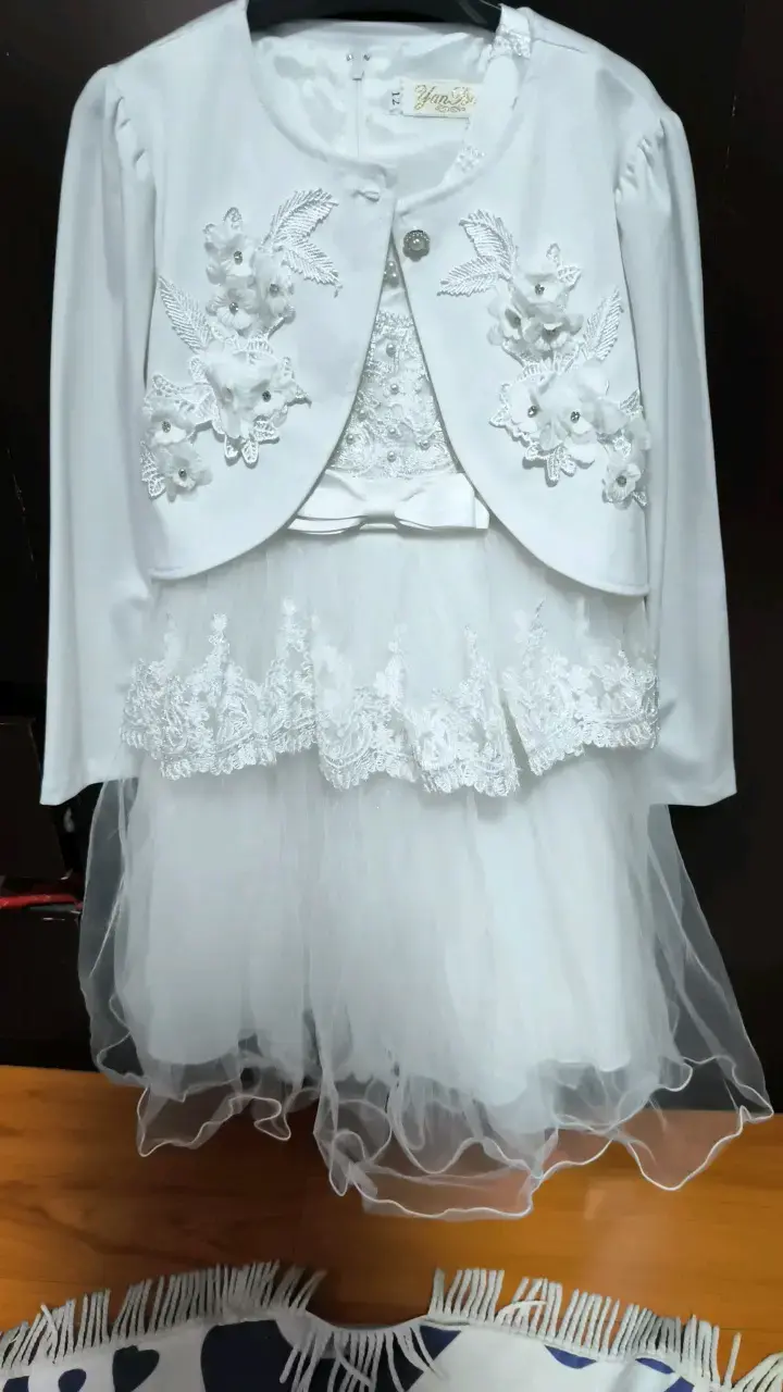Vestido de Primera Comunión con Chaqueta Blanca - 2