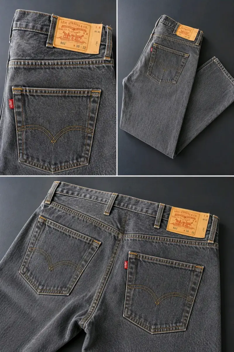 Jeans Levi's 501 Gris oscuro, Talla 38×32 USA