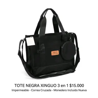 Bolso Tote Negro Xinguo 3 en 1 Impermeable - miniatura 1