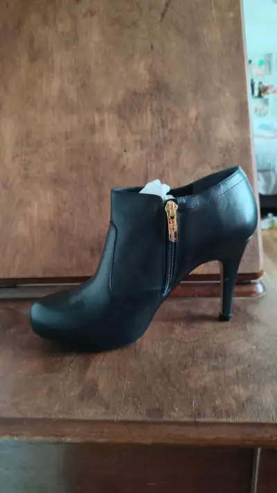 Botines de cuero negro con tacón alto Gacel - miniatura 3