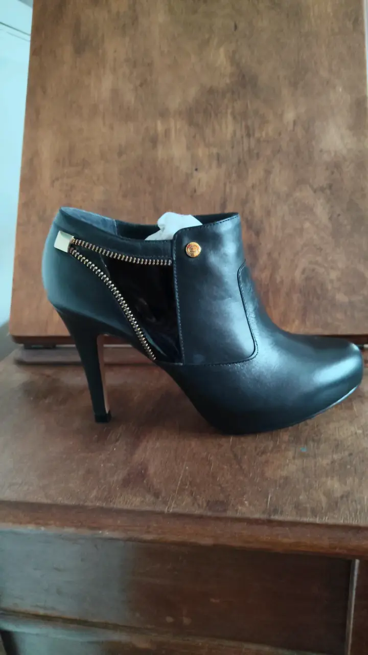 Botines de cuero negro con tacón alto Gacel - 4