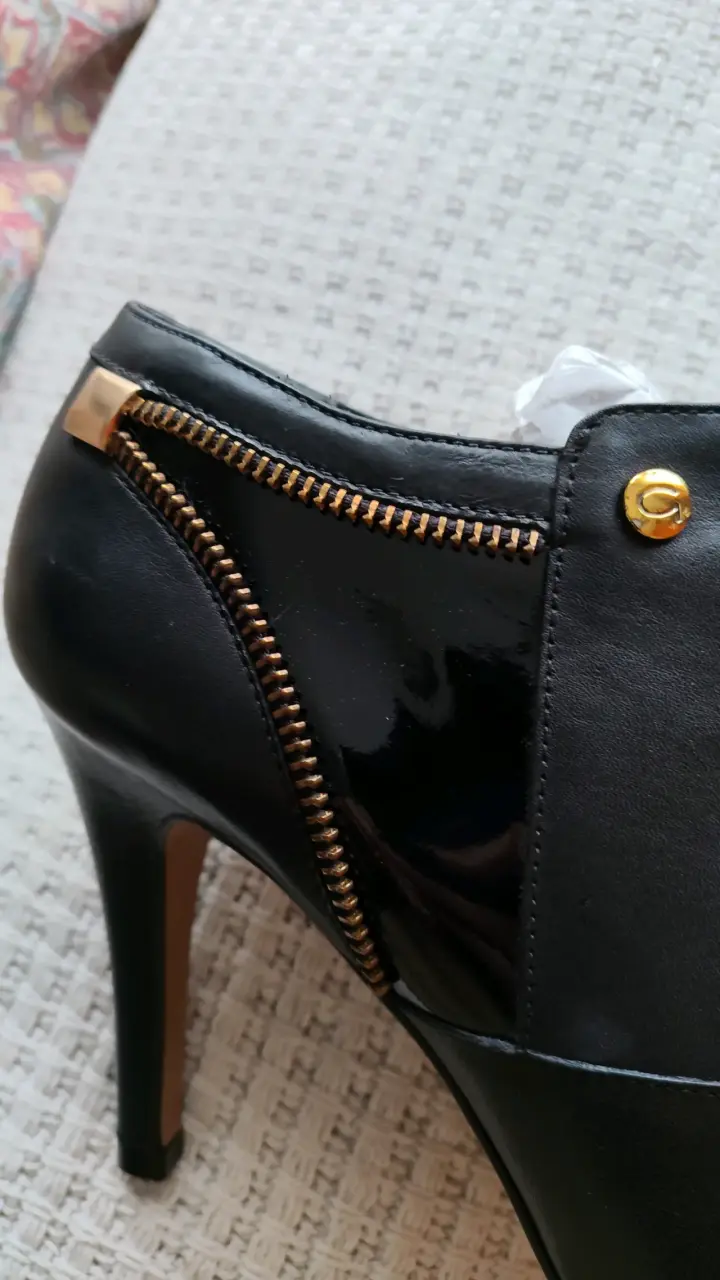 Botines de cuero negro con tacón alto Gacel - 5