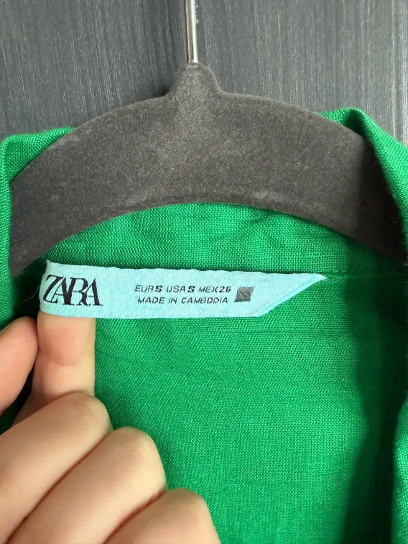 Vestido pantalón verde con lazo Zara - 4