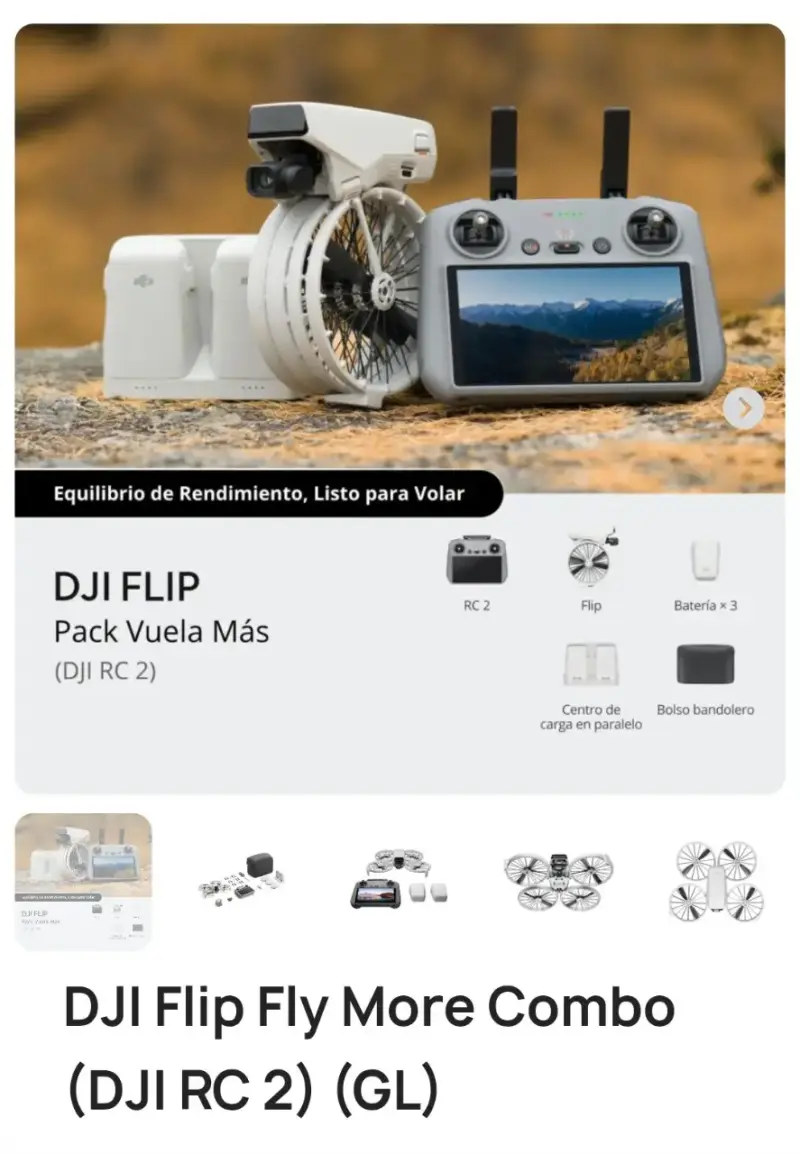 Drone DJI Flip Fly More Combo Con Control DJI RC 2 - 5