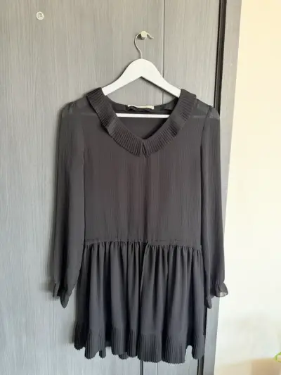Vestido negro plisado Rapsodia - miniatura 1