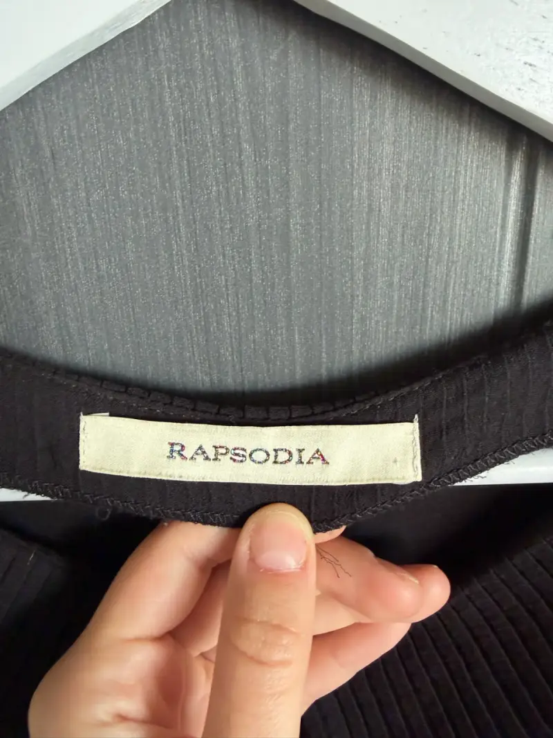 Vestido negro plisado Rapsodia - 2