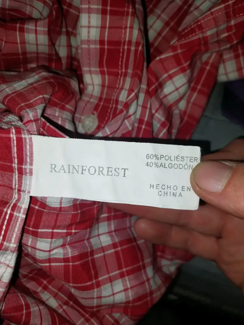Camisa a cuadros roja Rainforest talla L - 4
