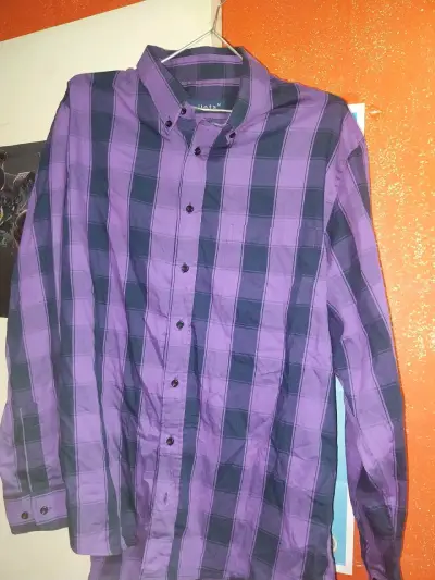 Camisa a cuadros morada Bellota talla M - miniatura 1