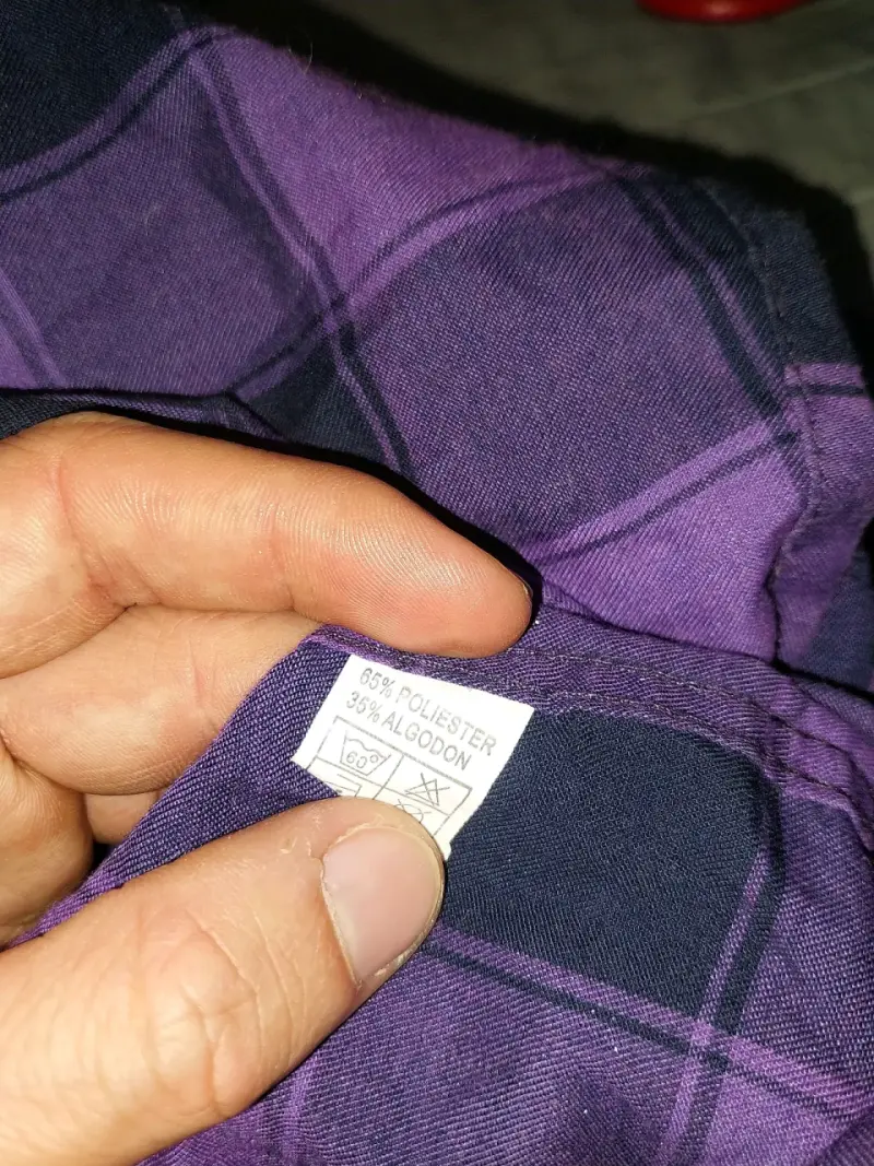 Camisa a cuadros morada Bellota talla M - 3