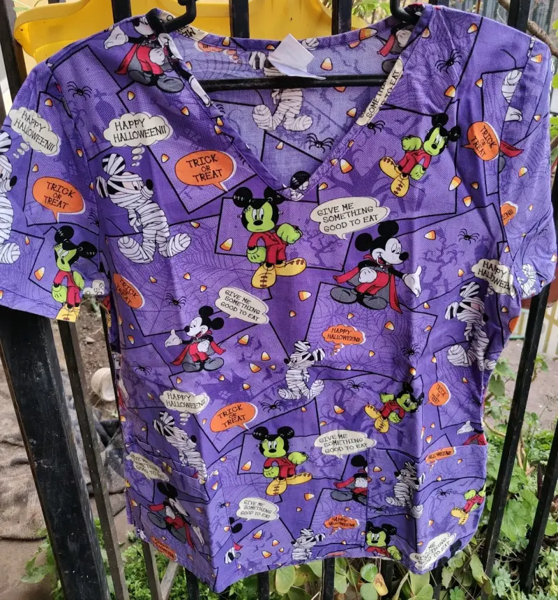 Blusas médicas estampadas y lisas para mujer - 6