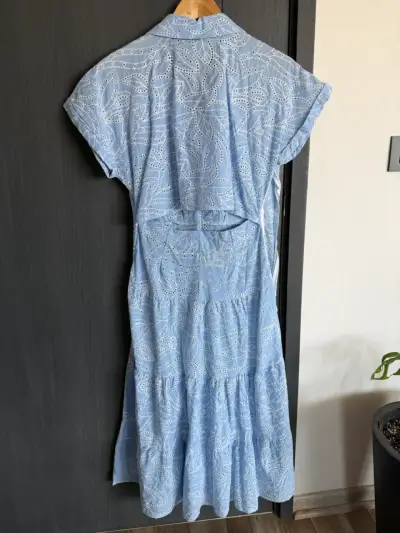 Vestido celeste bordado Madeira - miniatura 3