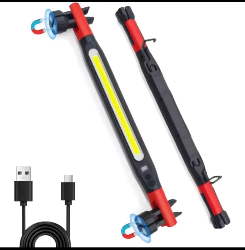 Linterna LED Recargable con Diseño Giratorio y Ganchos - 2