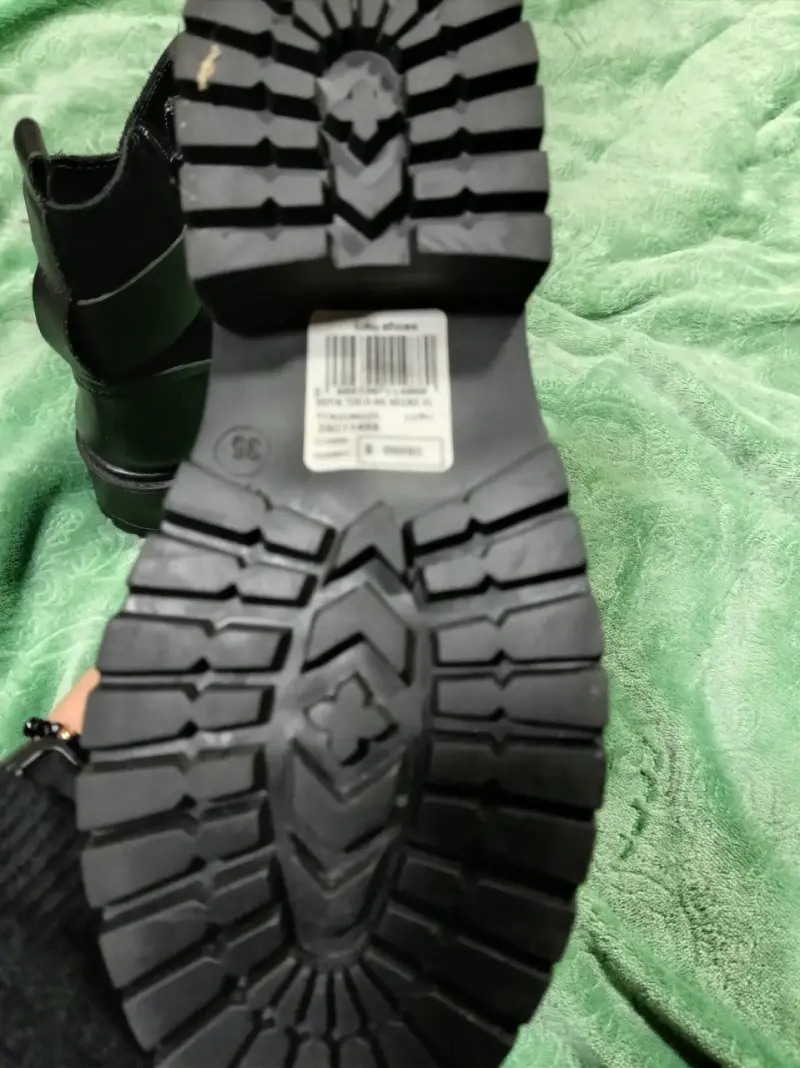 Botas negras de cuero y gamuza para mujer - 3