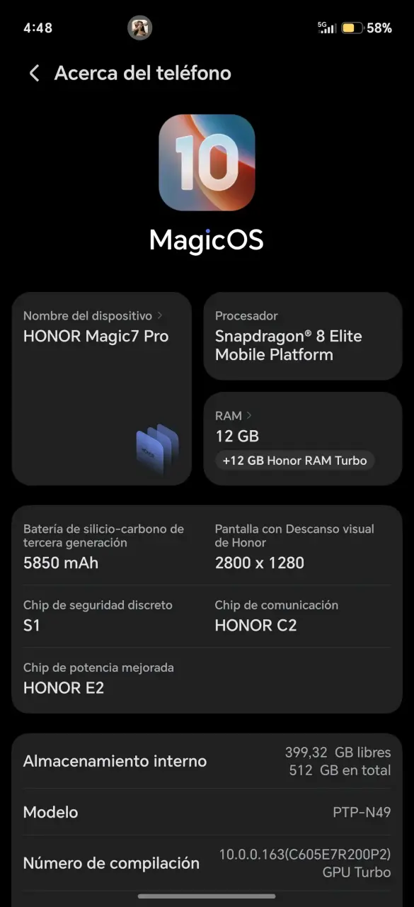Smartphone Honor Magic7 Pro con 12GB RAM - 3