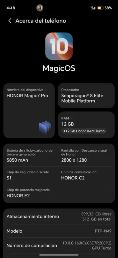 Smartphone Honor Magic7 Pro con 12GB RAM - miniatura 3