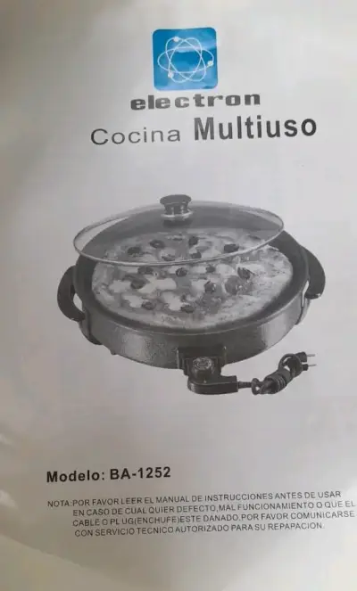 Cocina Multiuso Electron BA-1252 con Tapa de Vidrio - miniatura 1