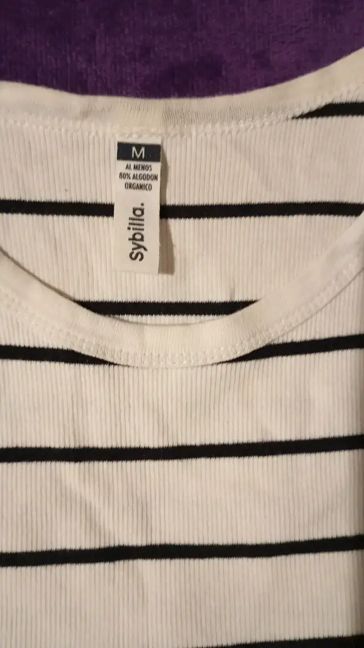 Polera sin mangas a rayas blancas y negras Sybilla - 2