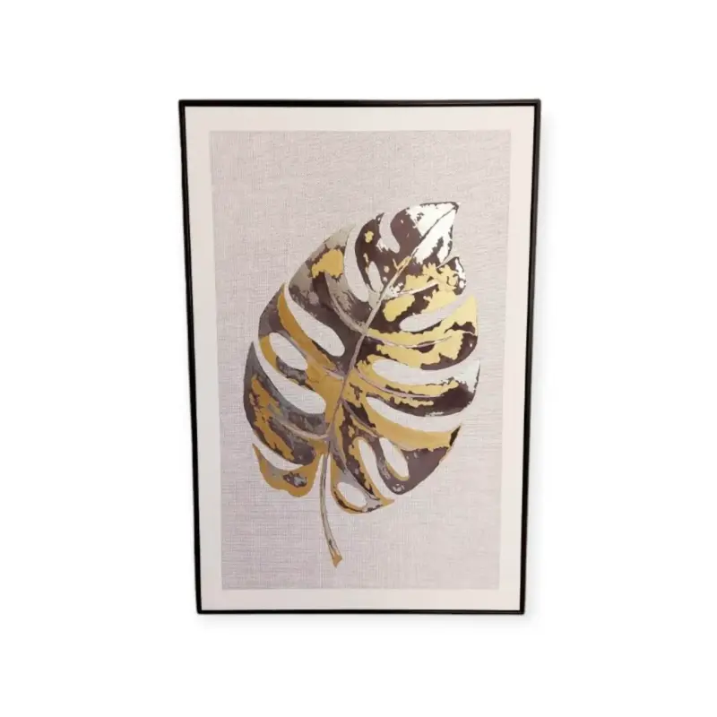 Cuadro Decorativo Hoja Tropical en Marco Negro - 3