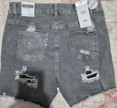 Shorts estilo Europeo Menina Jeans - miniatura 2