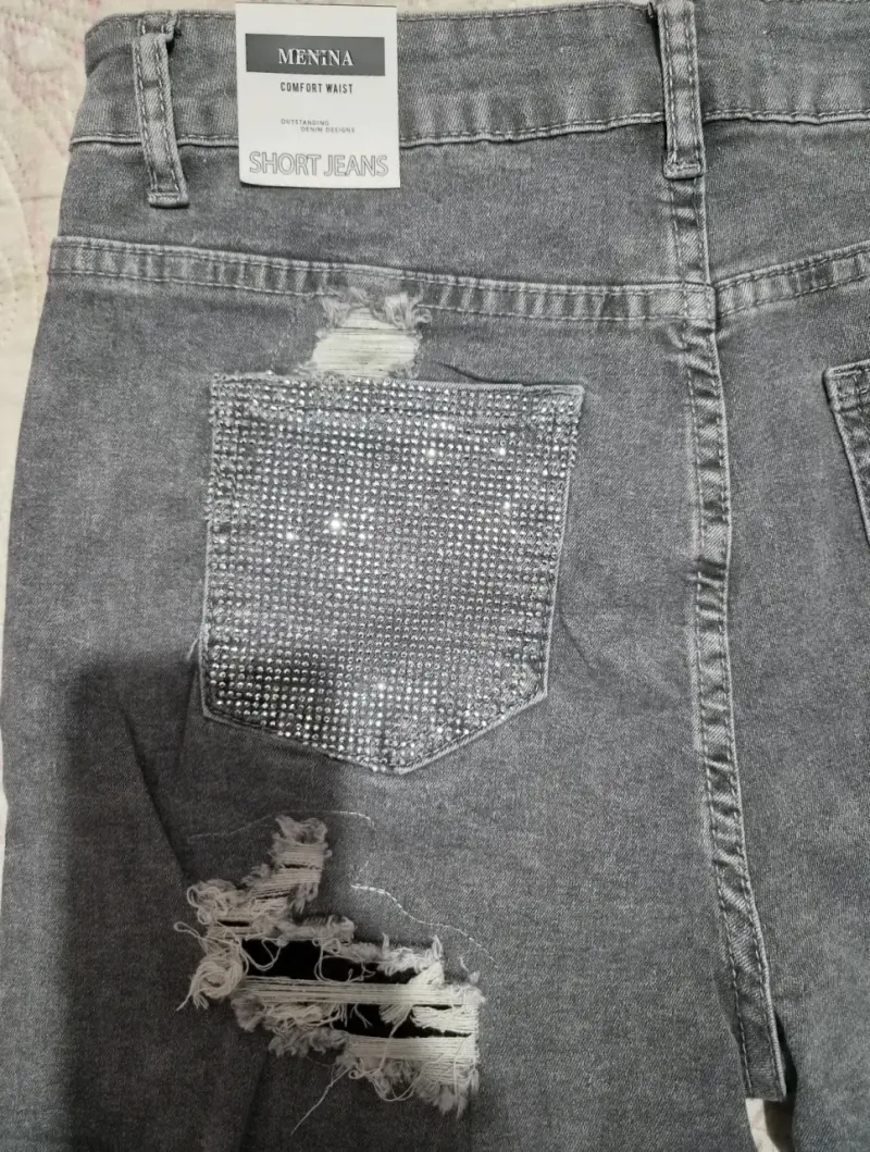 Shorts estilo Europeo Menina Jeans - 3