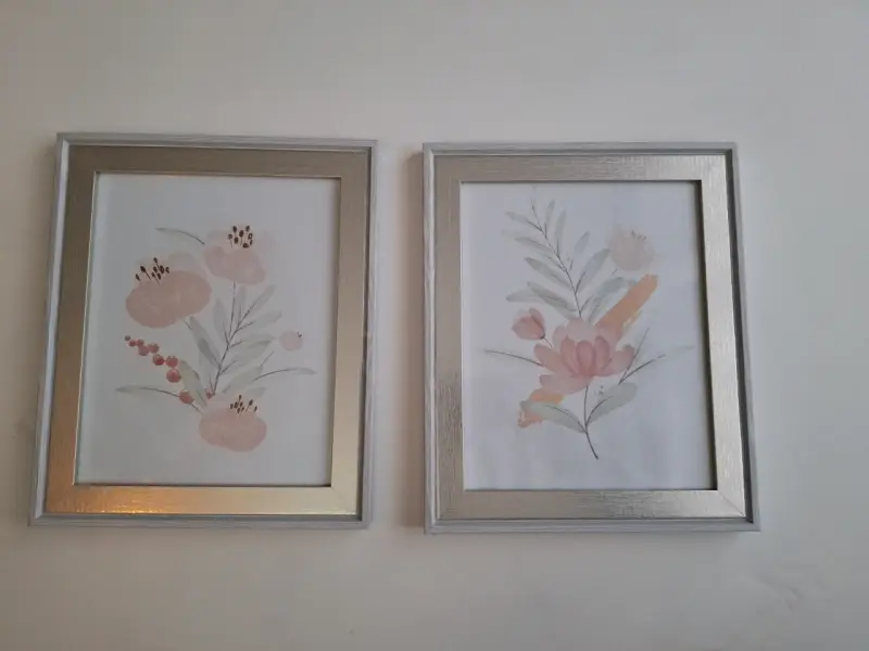 Cuadros decorativos con flores enmarcados