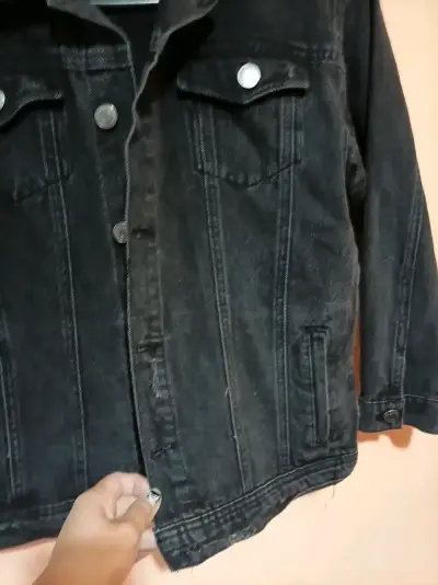 Chaqueta de mezclilla negra para niños Colloky - miniatura 2