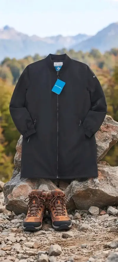 Abrigo negro Columbia para trekking - miniatura 1