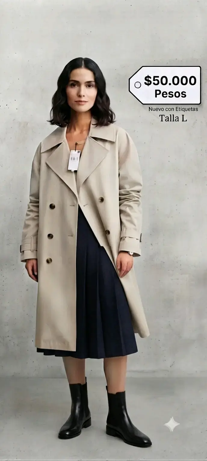 Abrigo mango Beige Nuevo con Etiquetas Talla L - 1