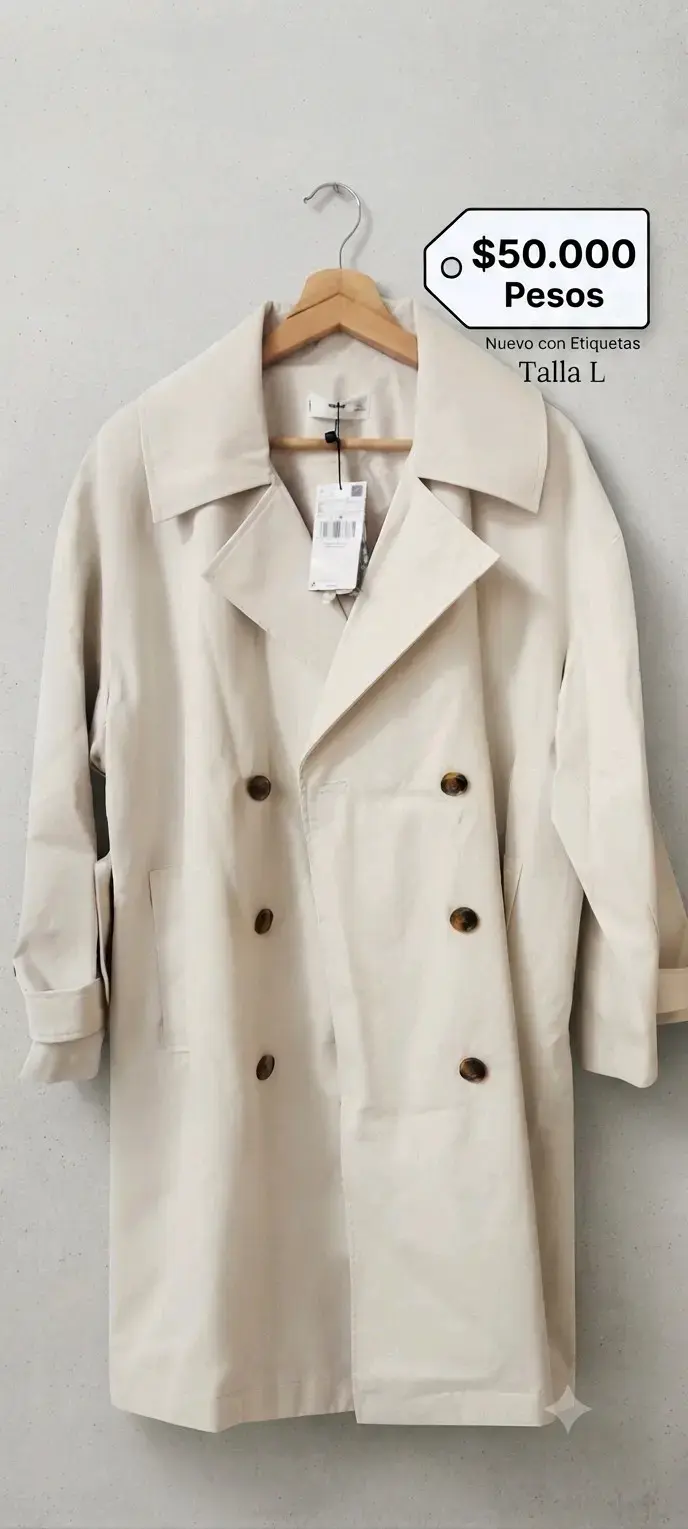 Abrigo mango Beige Nuevo con Etiquetas Talla L - 2