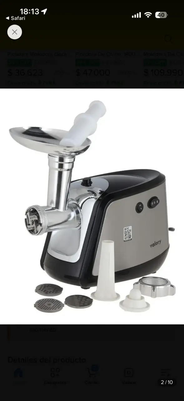 Moledora de Carne Valory 1200W con Accesorios - 2