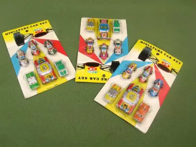 Set Autitos Lata Japan 1960 Juguete Antiguedad Sel - miniatura 6