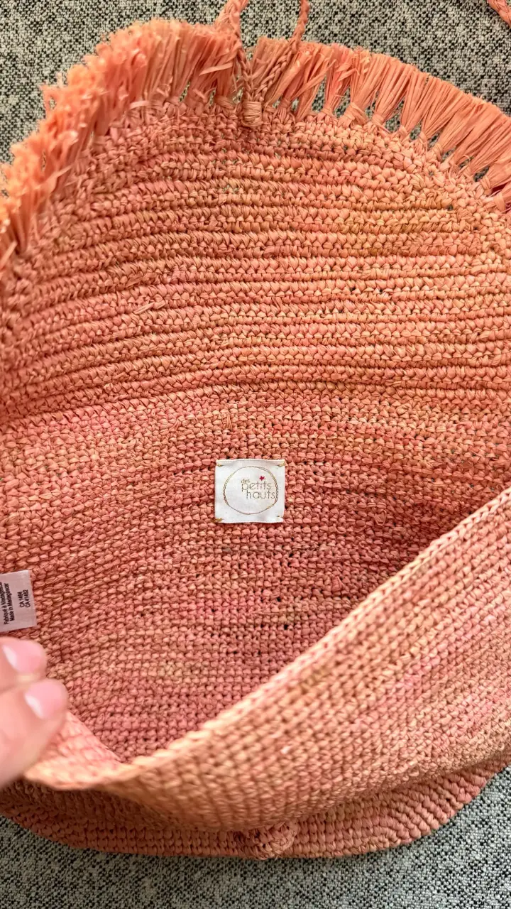 Cartera de paja rosa Parisina - 2