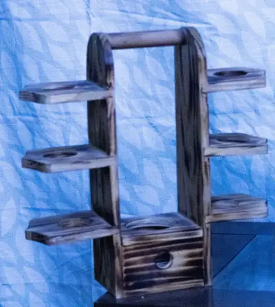 Estantes de madera rústicos para botellas - miniatura 2