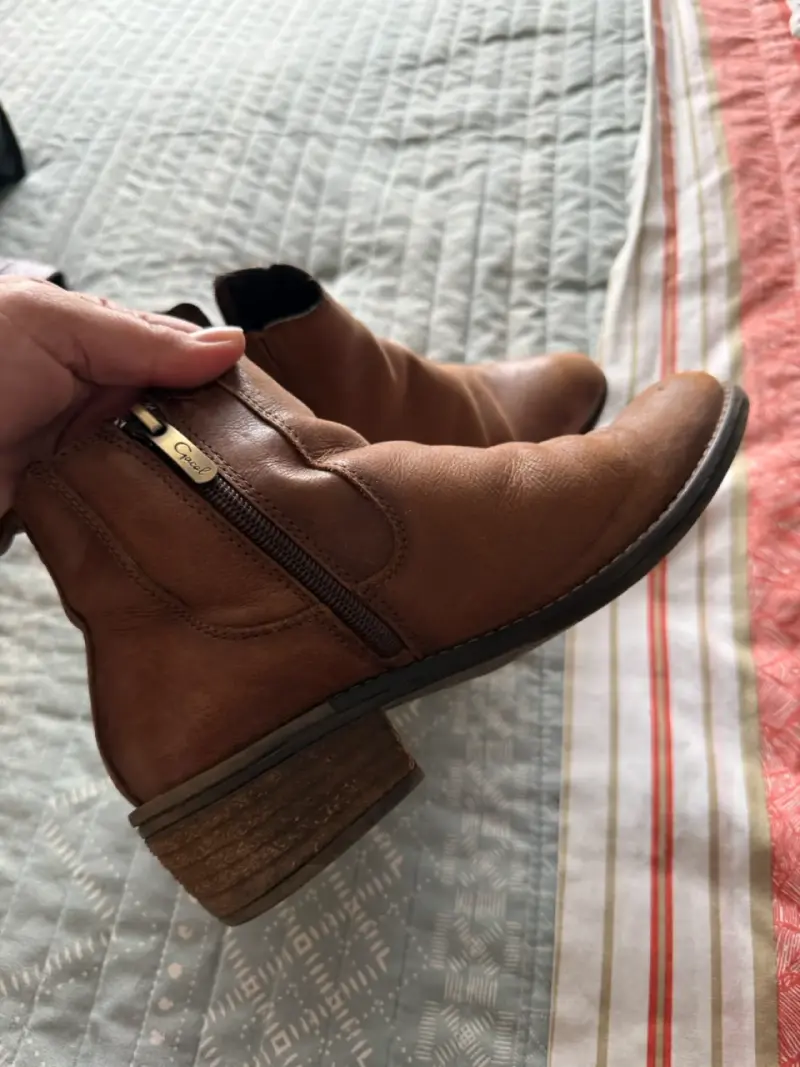 Botines de cuero marrón para mujer talla 37 - 2