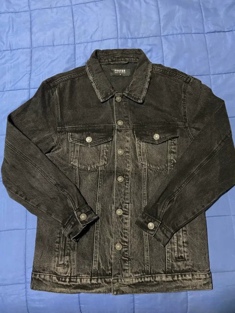 Chaqueta de Mezclilla Negra Foster Talla M - 2