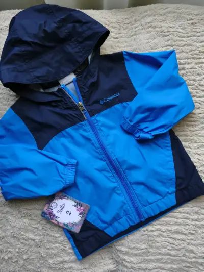 Chaqueta impermeable azul para niño Columbia talla 2 - miniatura 1