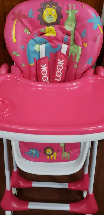 Silla de Comer Infantil Rosa con Animales - miniatura 2