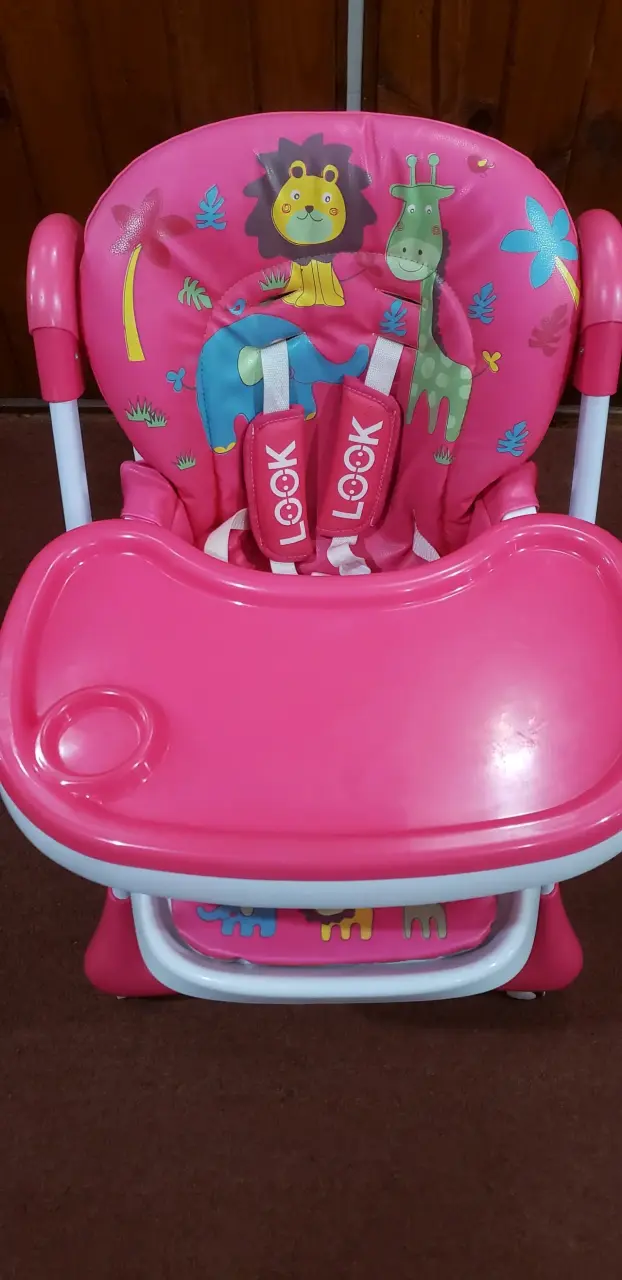 Silla de Comer Infantil Rosa con Animales - 3