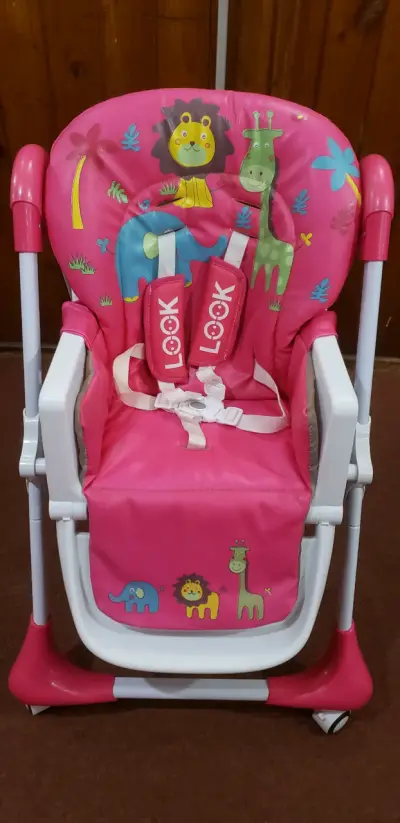 Silla de Comer Infantil Rosa con Animales - miniatura 4