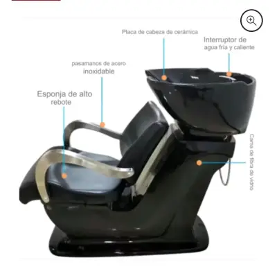 Sillón lavacabezas de peluquería con cerámica - miniatura 1