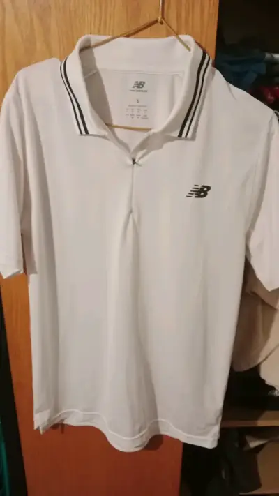 Polera Polo Blanca New Balance Talla S - miniatura 1