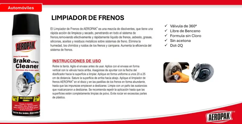Limpiador de Frenos Aeropak 500ml