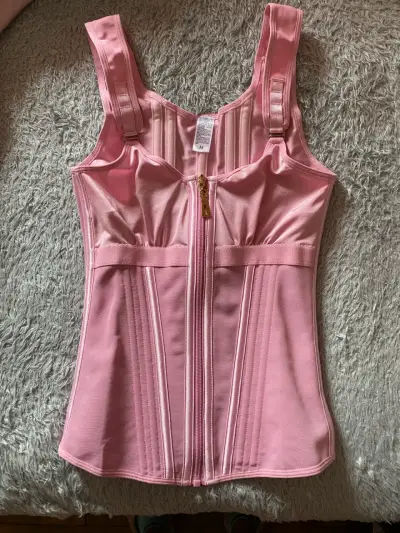 Corset moldeador rosa con cierre frontal - miniatura 1
