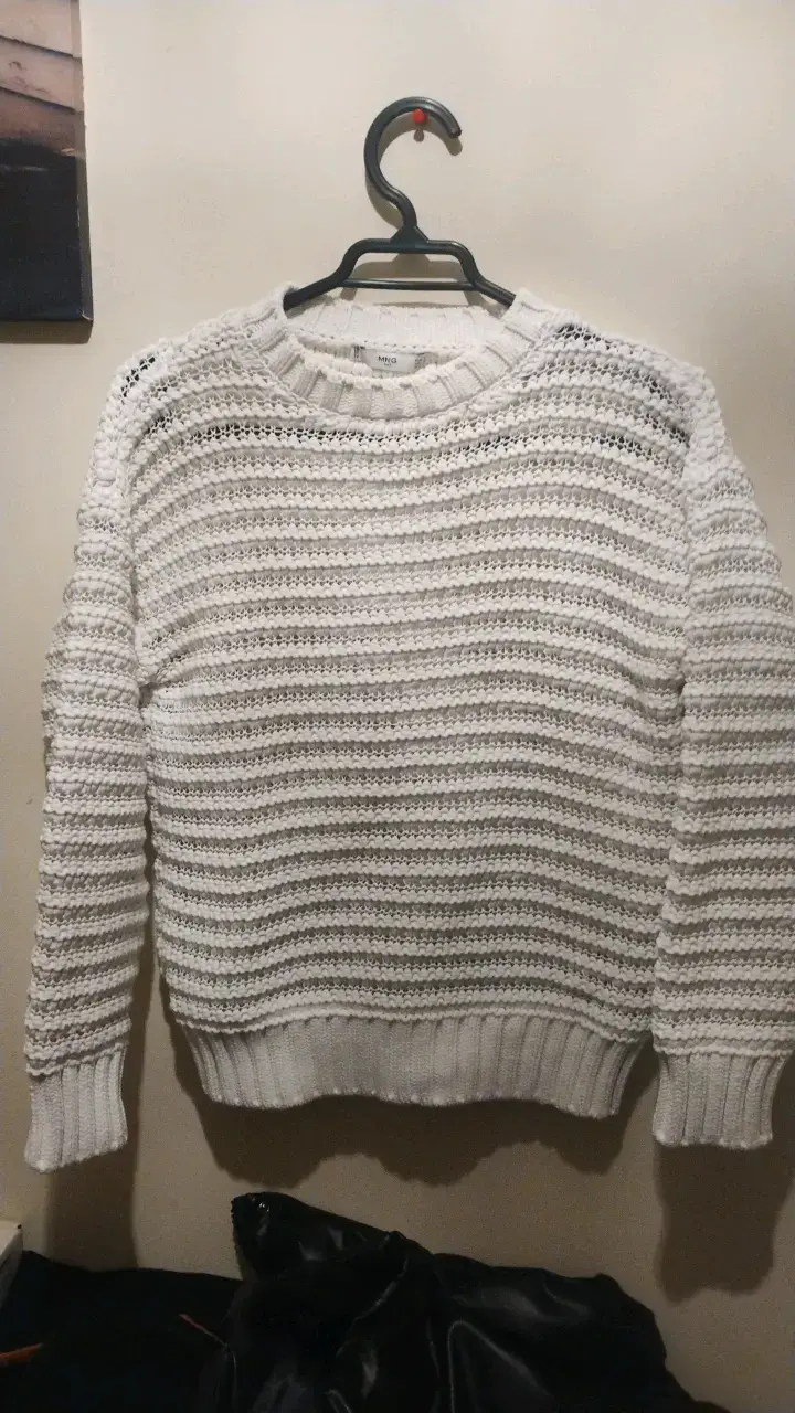 Suéter blanco tejido MNG para mujer - 1